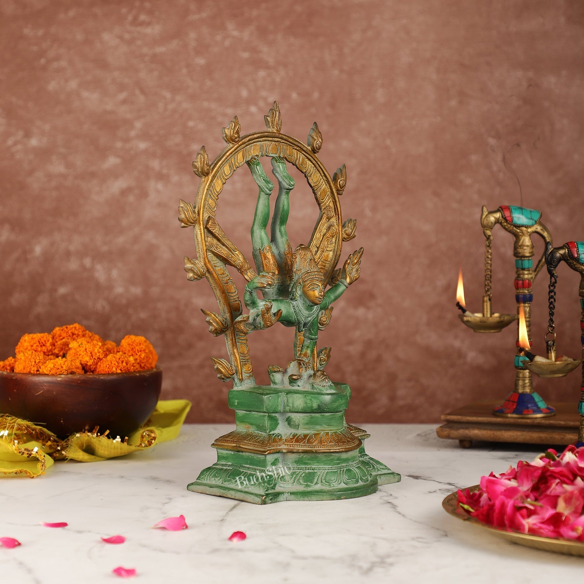 Brass Shiva Nataraja in Vrischikasana 12 inch