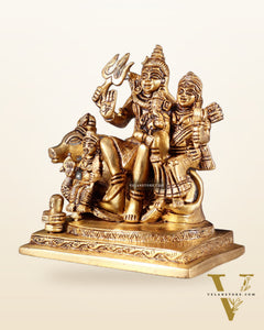 Brass Shiva Parivar Statue - | 6" Height
