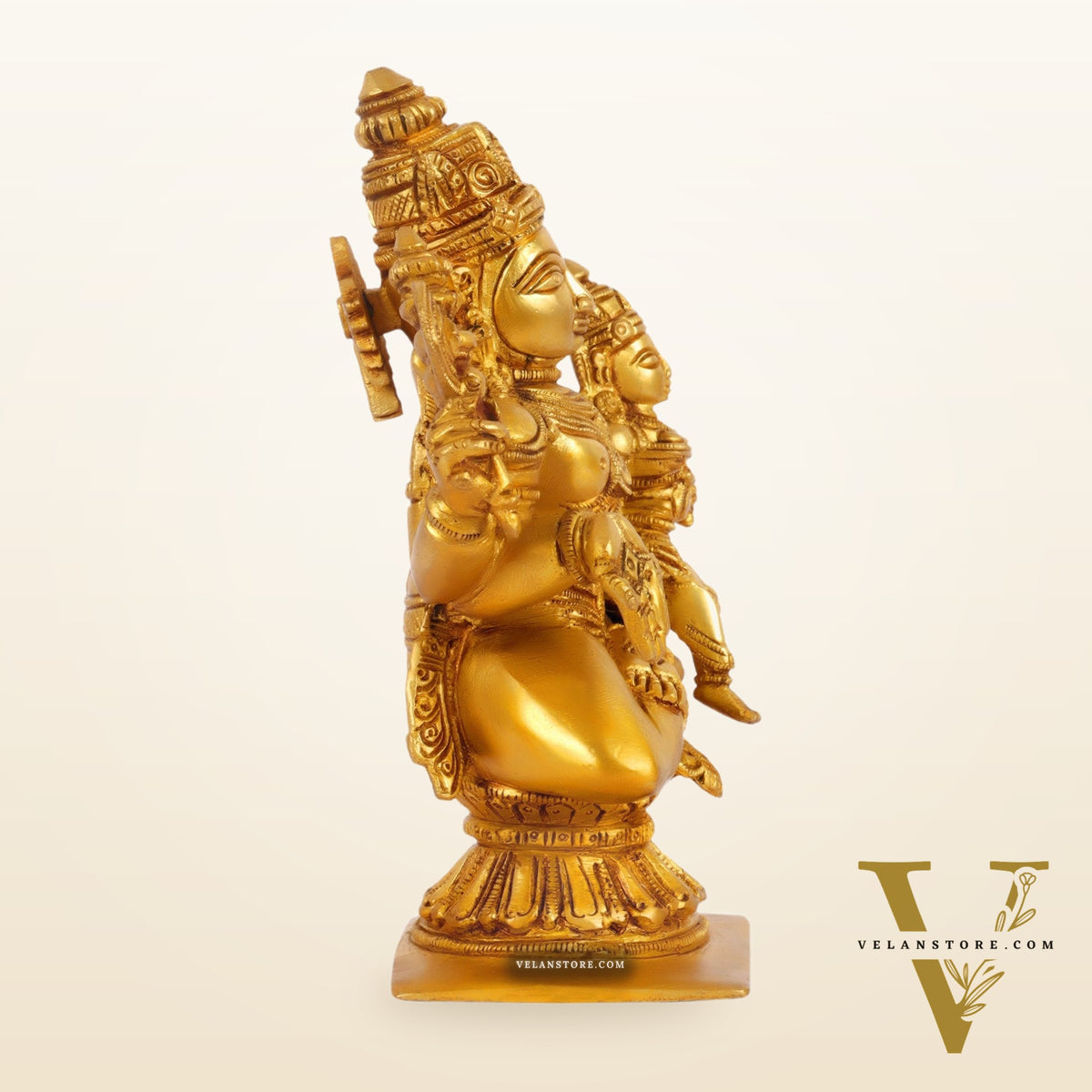 Brass Shiva Pashupatinath and Parvati on lap 7"