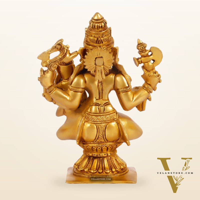 Brass Shiva Pashupatinath and Parvati on lap 7"