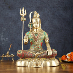 Brass Shiva Statue 20 inch Stonework