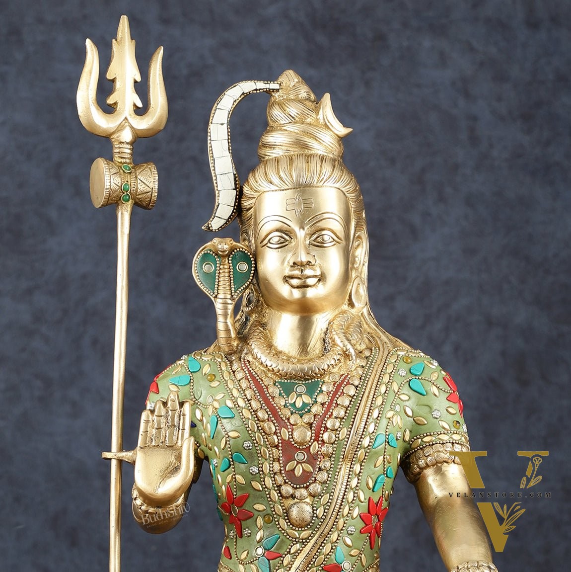 Brass Shiva Statue 20 inch Stonework