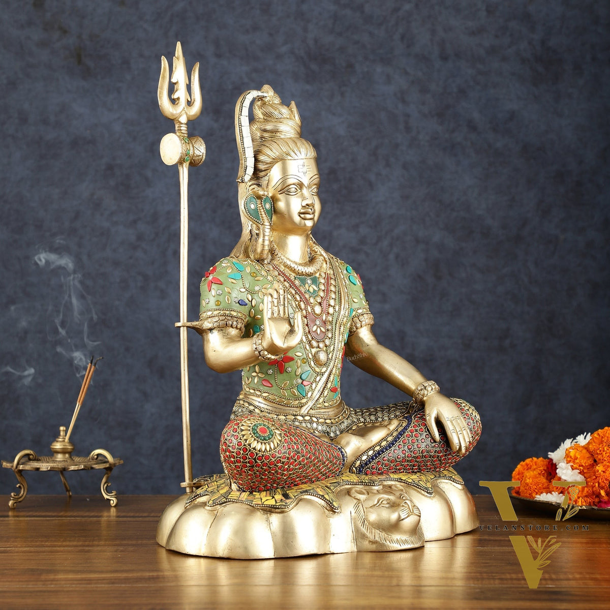 Brass Shiva Statue 20 inch Stonework
