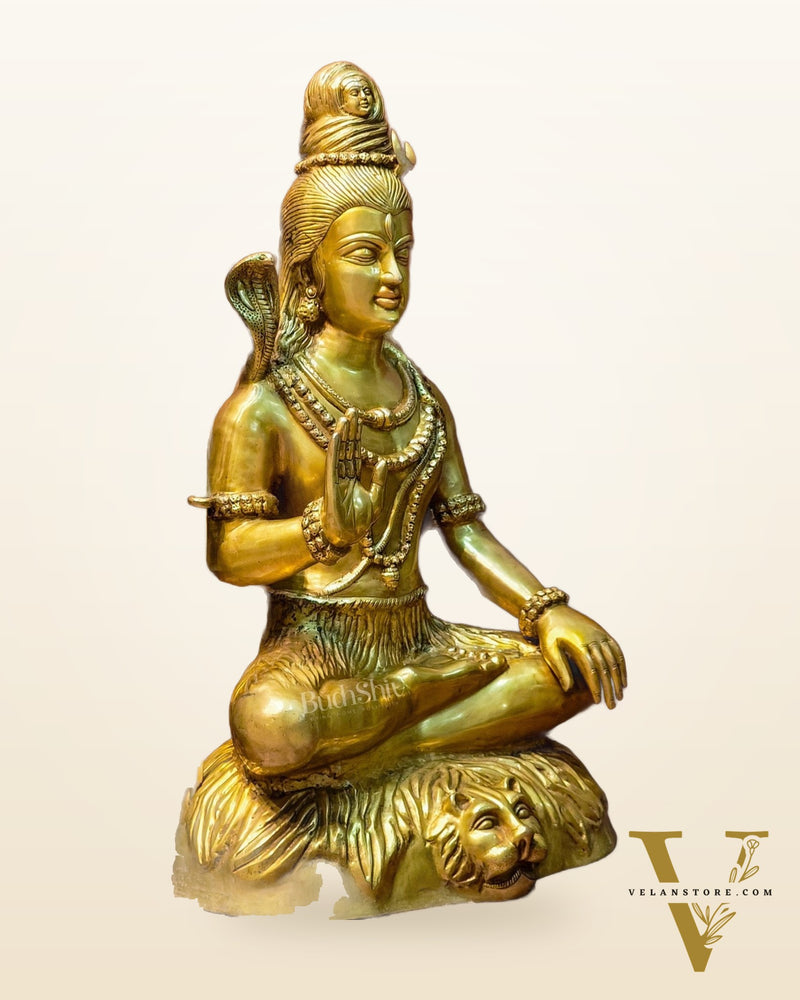 Brass Shiva statue 3 feet 35 inches Golden