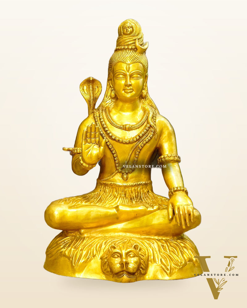Brass Shiva statue 3 feet 35 inches Golden