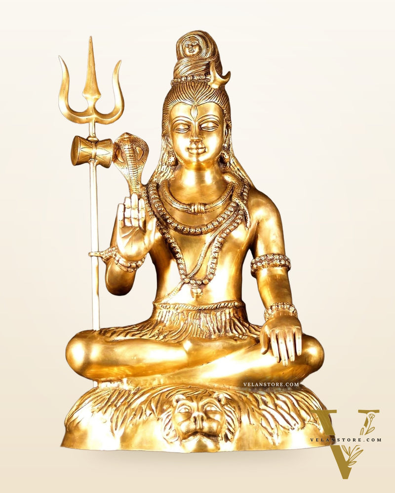 Brass Shiva statue 3 feet 35 inches Golden