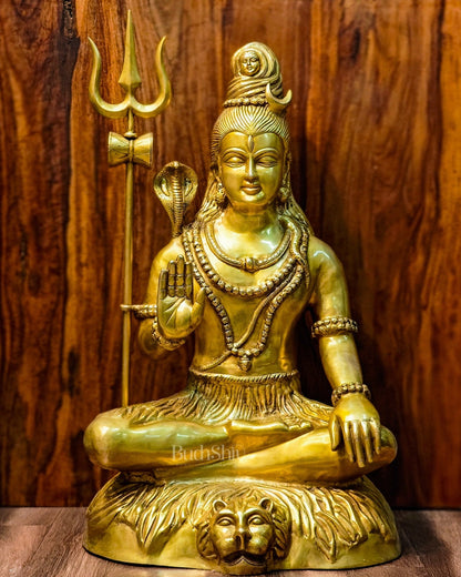Brass Shiva statue 3 feet 35 inches Golden