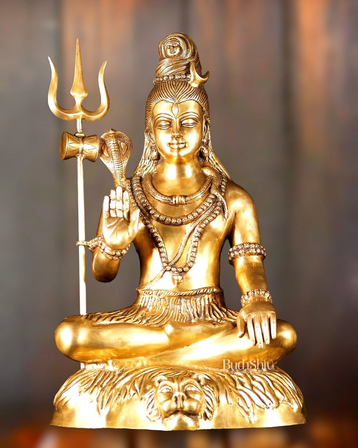 Brass Shiva statue 3 feet 35 inches Golden