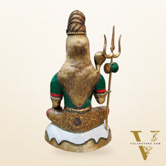 Brass Shiva statue 3 feet 35 inches with stonework