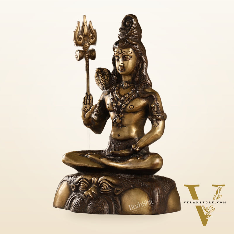 Brass Shiva Statue Duel tone 13"