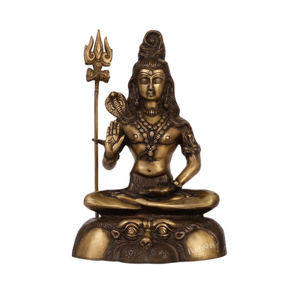 Brass Shiva Statue Duel tone 13"
