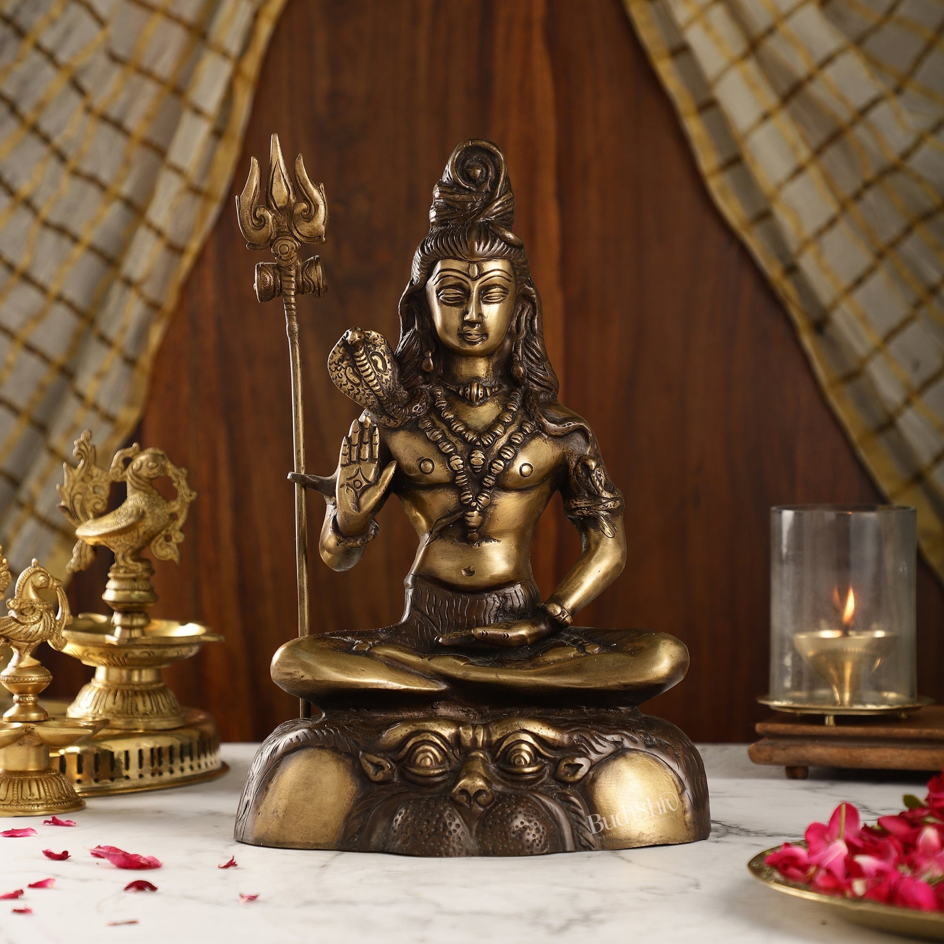 Brass Shiva Statue Duel tone 13"