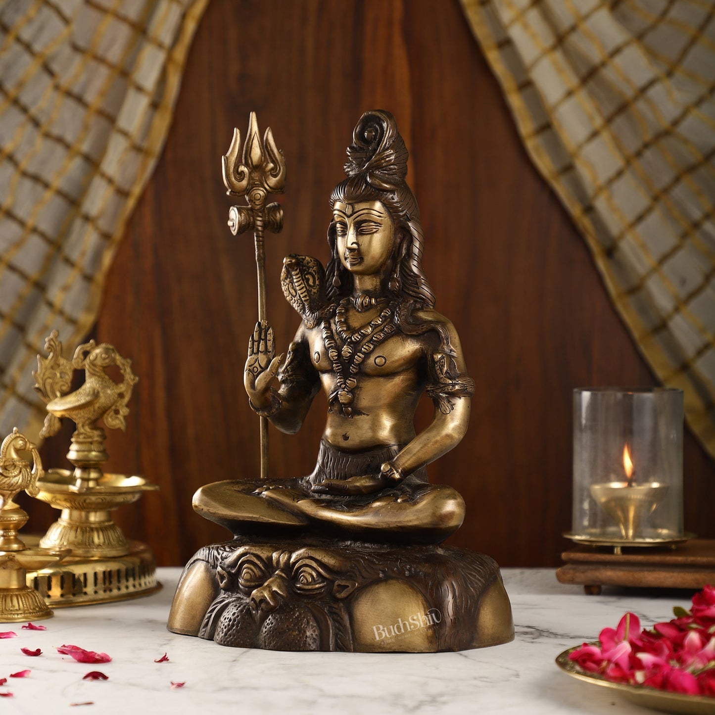 Brass Shiva Statue Duel tone 13"