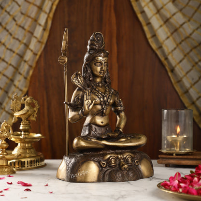 Brass Shiva Statue Duel tone 13"