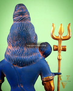 Brass Shiva Statue Duel tone blue sandfinish 13"