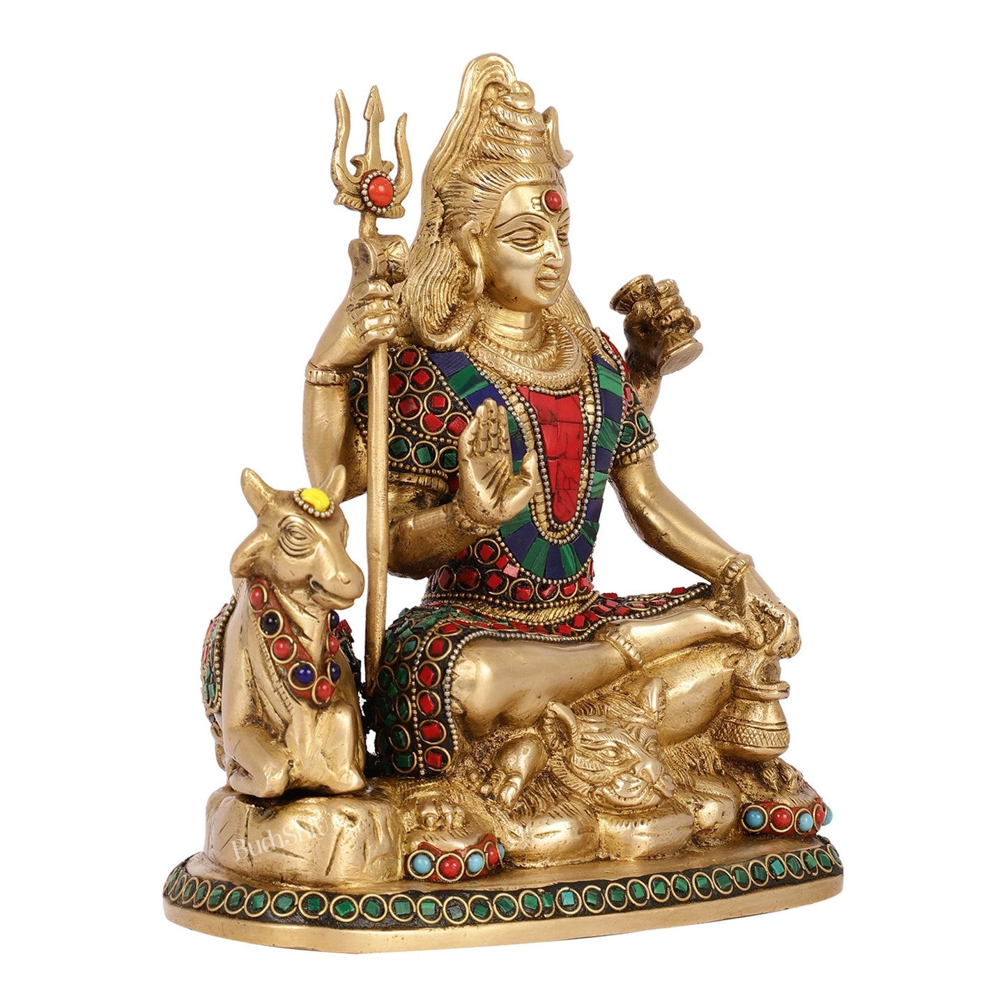 Brass Shiva statue with nandi 9 "