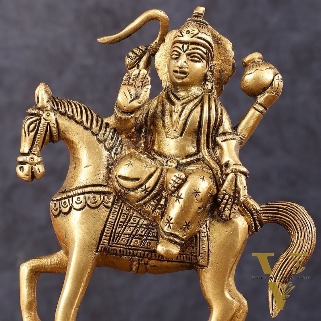 Brass Shukra Grah Idol (Planet Venus) for Pooja & Vastu - 6.5 Inch Height