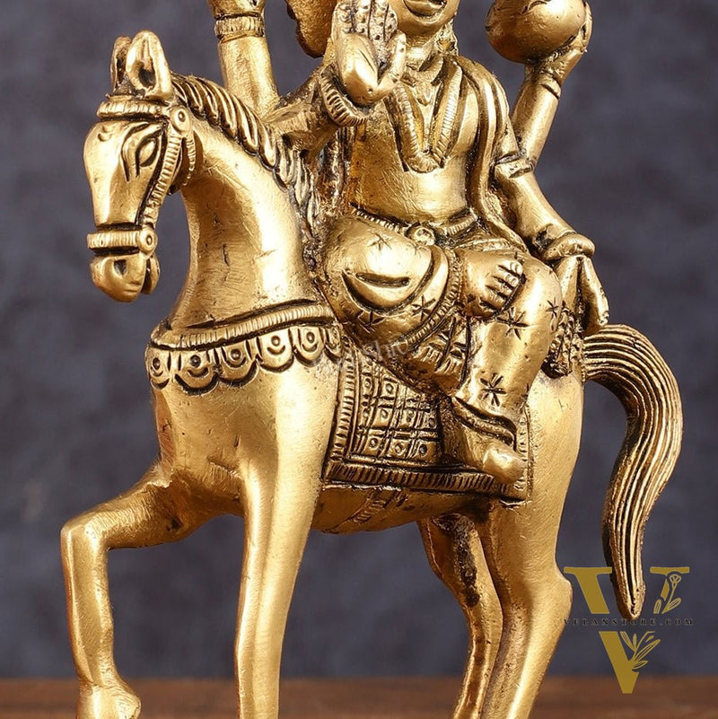 Brass Shukra Grah Idol (Planet Venus) for Pooja & Vastu - 6.5 Inch Height