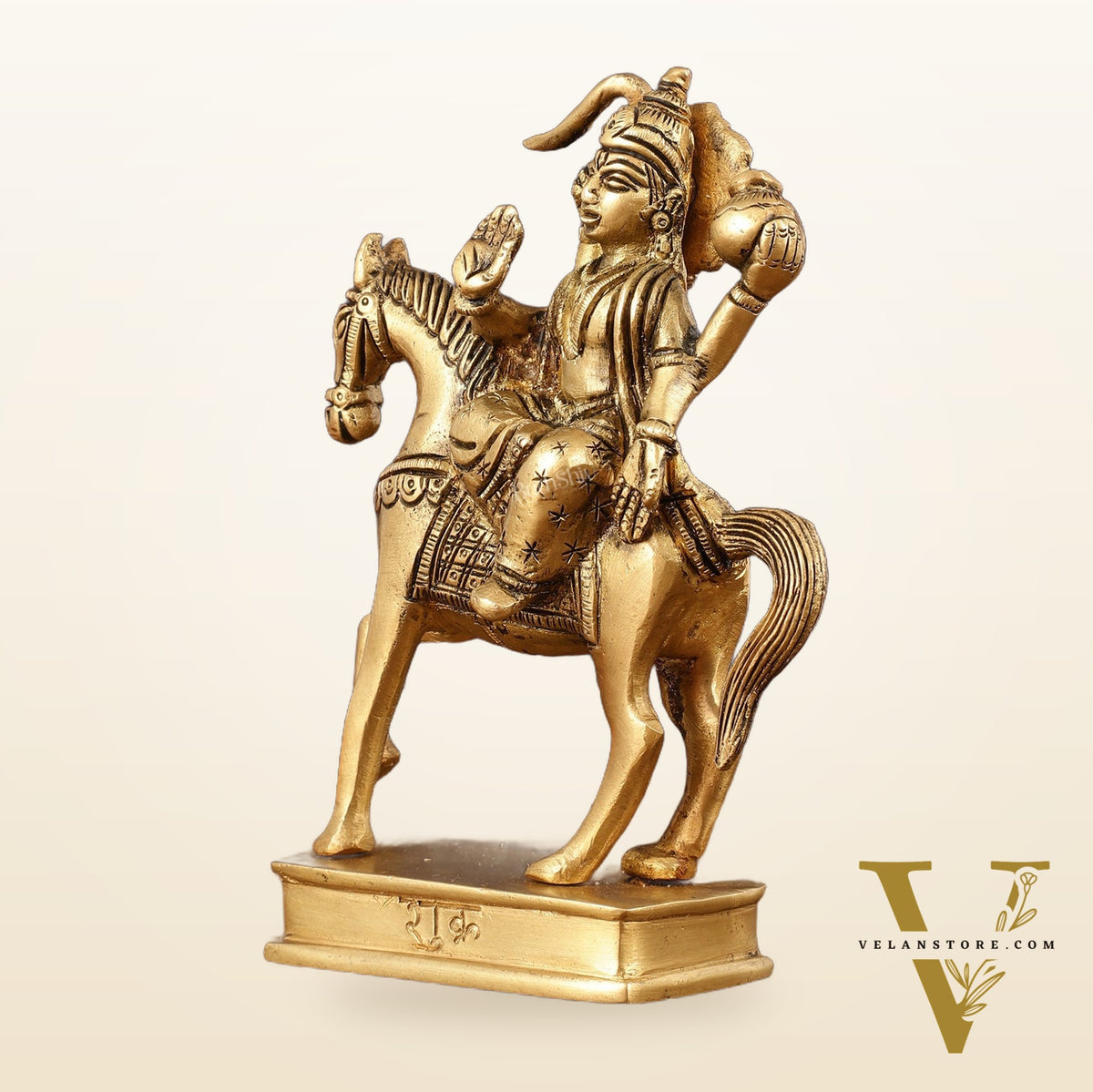 Brass Shukra Grah Idol (Planet Venus) for Pooja & Vastu - 6.5 Inch Height