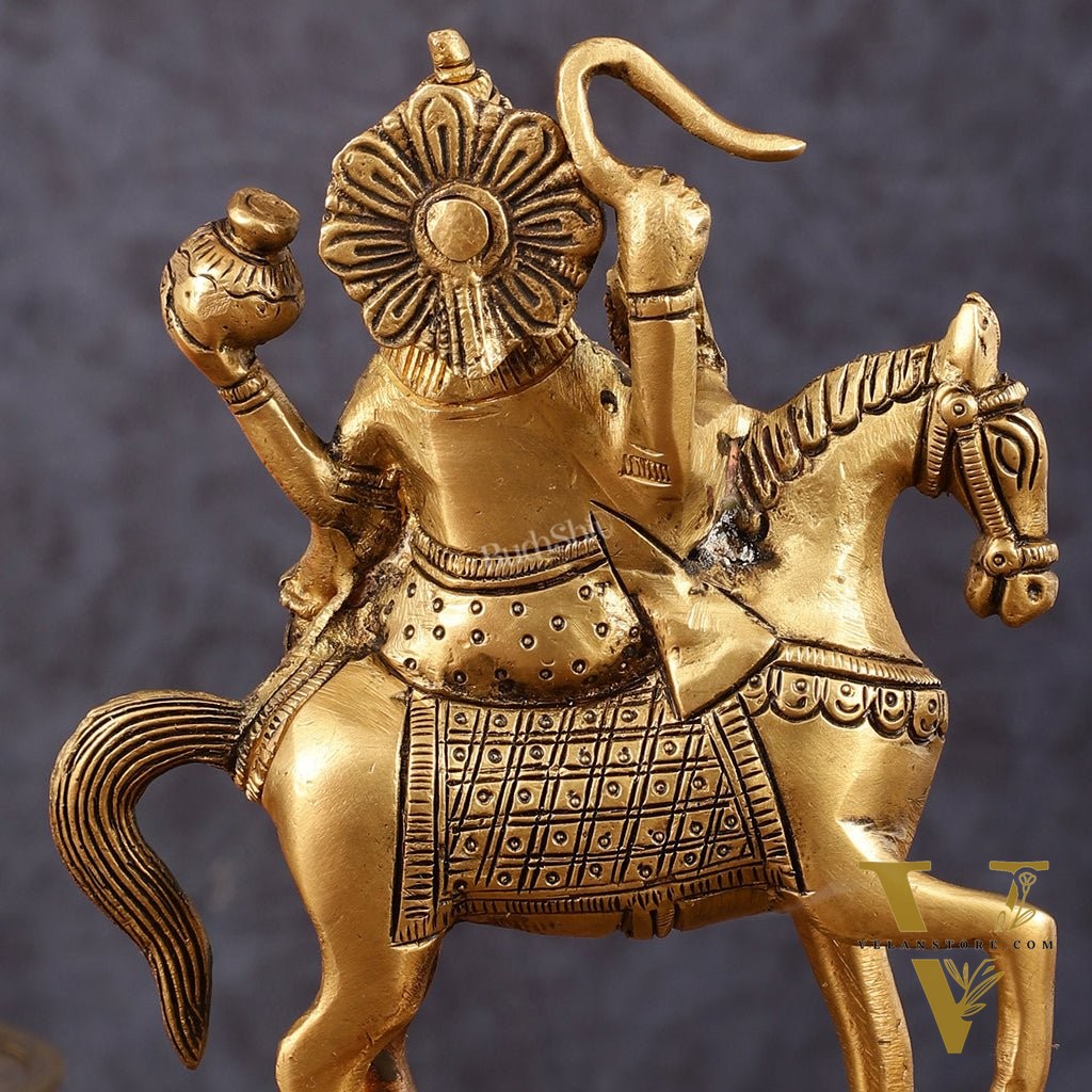 Brass Shukra Grah Idol (Planet Venus) for Pooja & Vastu - 6.5 Inch Height
