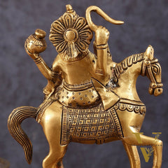 Brass Shukra Grah Idol (Planet Venus) for Pooja & Vastu - 6.5 Inch Height