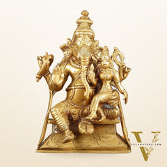 Brass Siddhi Ganesha Uchista Ganapati Murti | Height: 7 inch