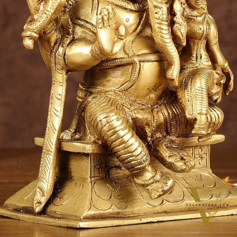 Brass Siddhi Ganesha Uchista Ganapati Murti | Height: 7 inch