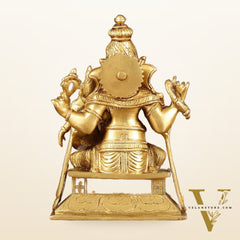 Brass Siddhi Ganesha Uchista Ganapati Murti | Height: 7 inch