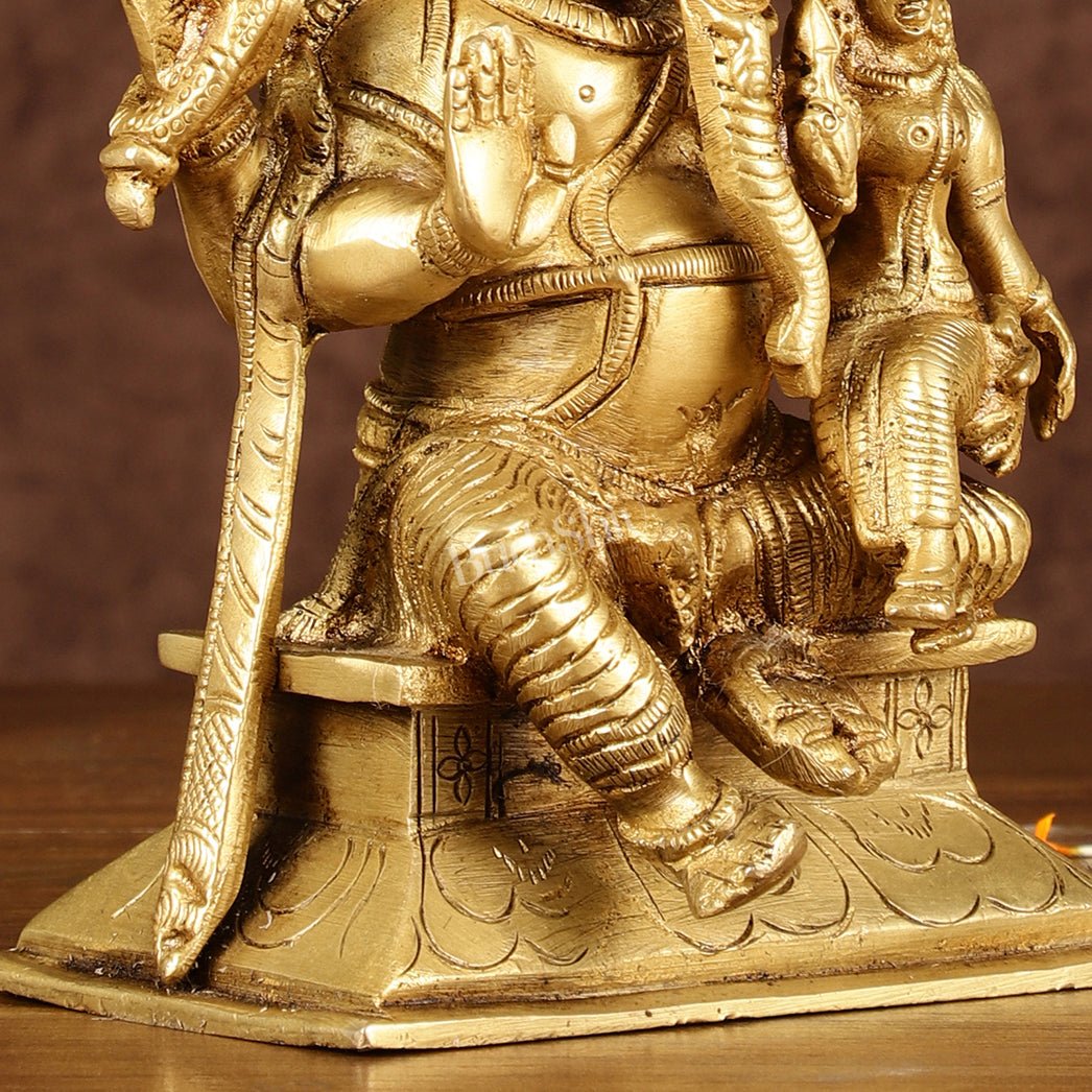 Brass Siddhi Ganesha Uchista Ganapati Murti | Height: 7 inch