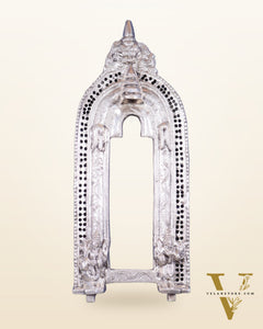 Brass silver plated Handcrafted Prabhavali 12.5" x 5.5" wall hanging