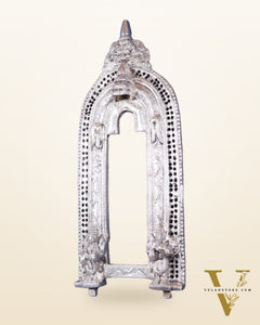 Brass silver plated Handcrafted Prabhavali 12.5" x 5.5" wall hanging