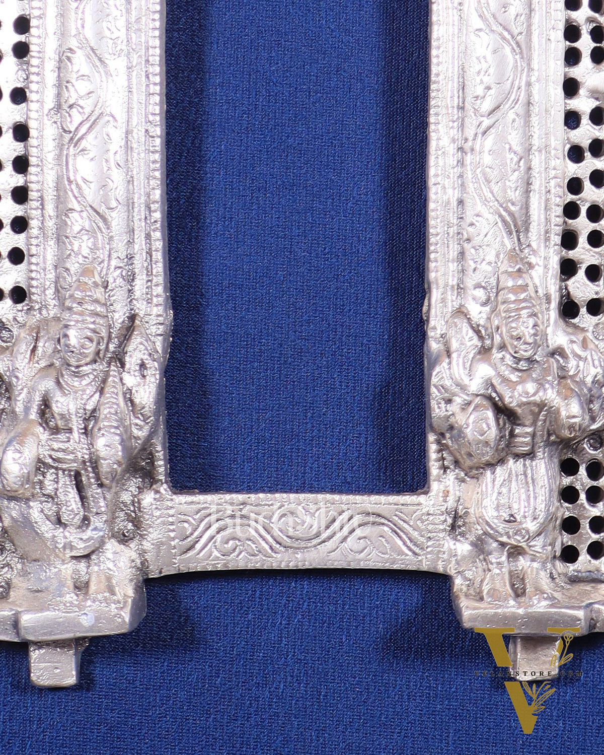 Brass silver plated Handcrafted Prabhavali 12.5" x 5.5" wall hanging