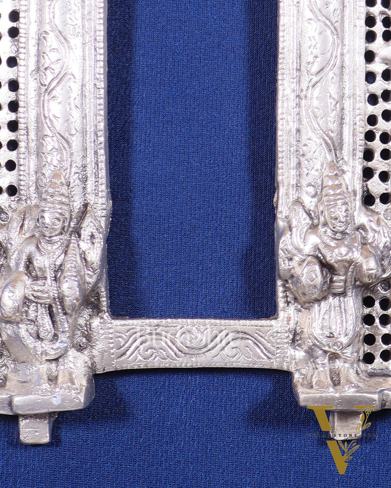 Brass silver plated Handcrafted Prabhavali 12.5" x 5.5" wall hanging