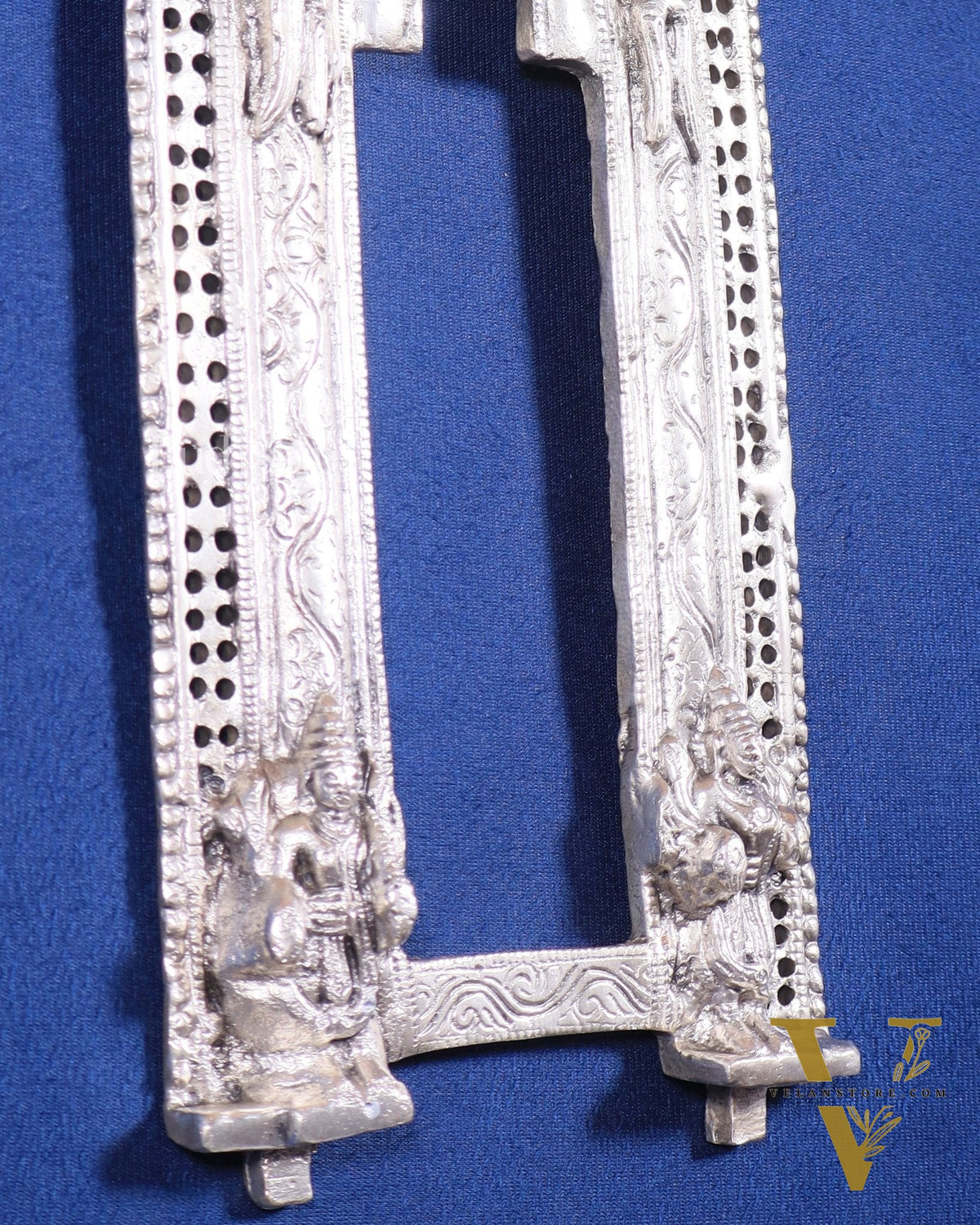 Brass silver plated Handcrafted Prabhavali 12.5" x 5.5" wall hanging