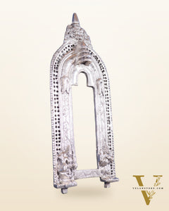 Brass silver plated Handcrafted Prabhavali 12.5" x 5.5" wall hanging