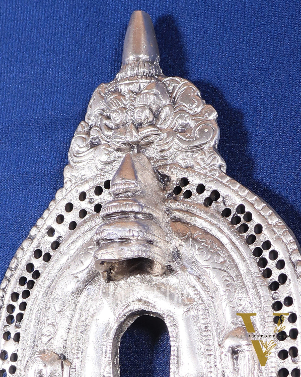 Brass silver plated Handcrafted Prabhavali 12.5" x 5.5" wall hanging