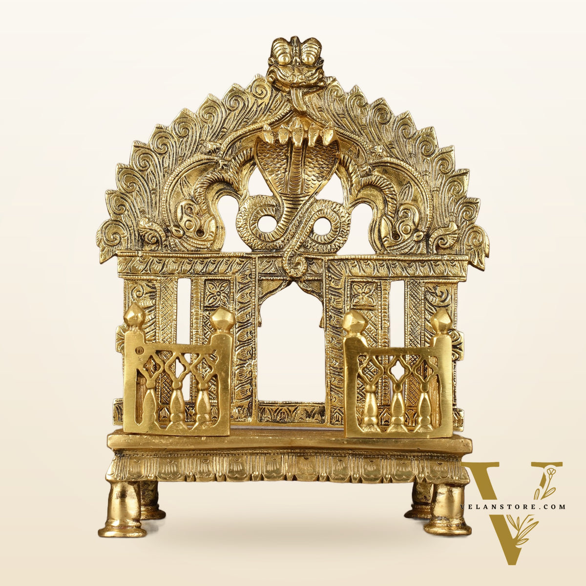 Brass Singhaasan with Prabhavali brass temple