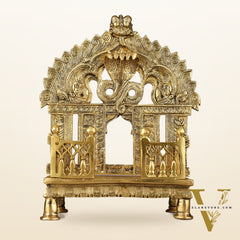 Brass Singhaasan with Prabhavali brass temple