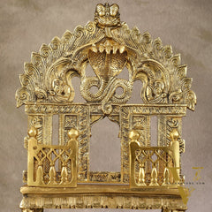 Brass Singhaasan with Prabhavali brass temple