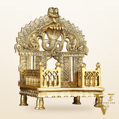 Brass Singhaasan with Prabhavali brass temple
