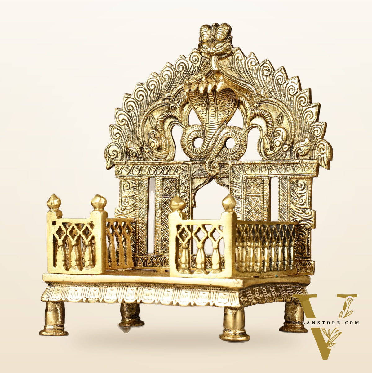 Brass Singhaasan with Prabhavali brass temple