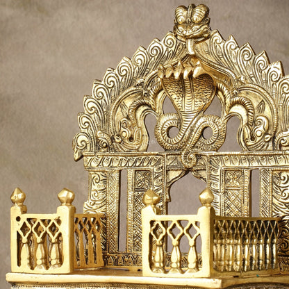 Brass Singhaasan with Prabhavali brass temple