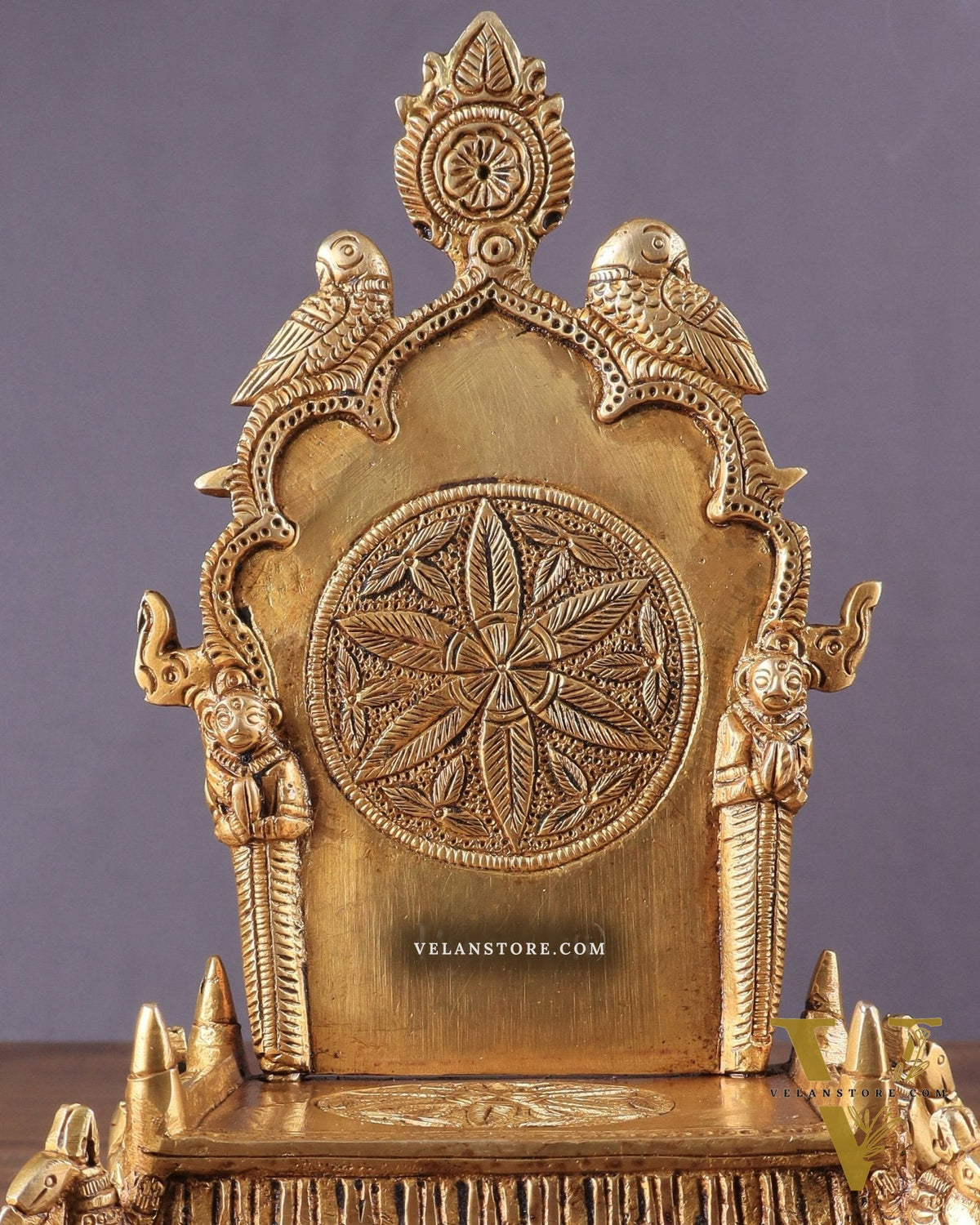 Brass Singhasan Chowki for Idols – Intricately Designed Throne 8"