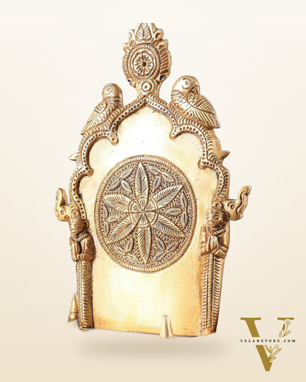 Brass Singhasan Chowki for Idols – Intricately Designed Throne 8"