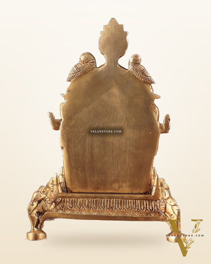 Brass Singhasan Chowki for Idols – Intricately Designed Throne 8"