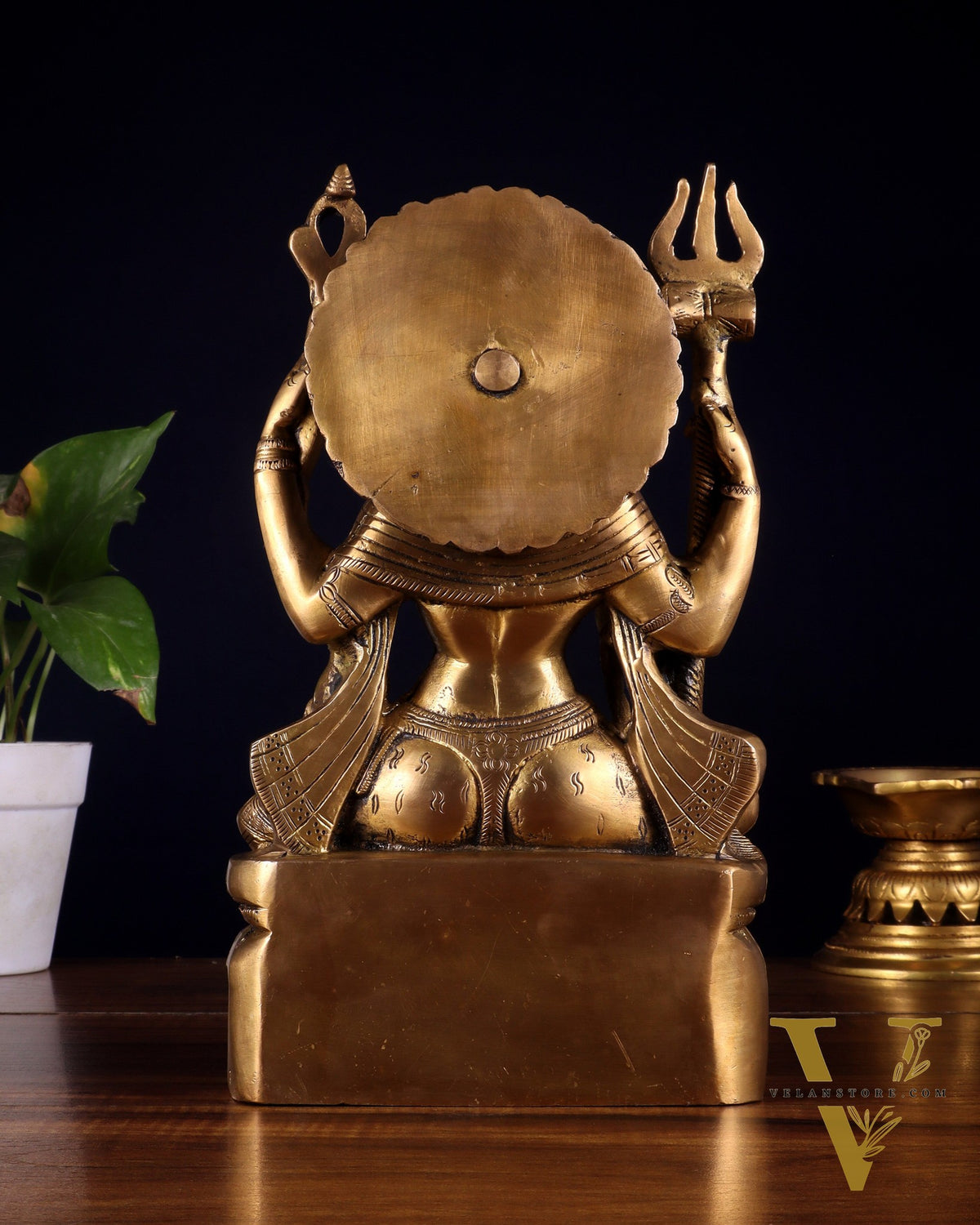 Brass sitting Ardhanarishwara Statue - 9.5 inch