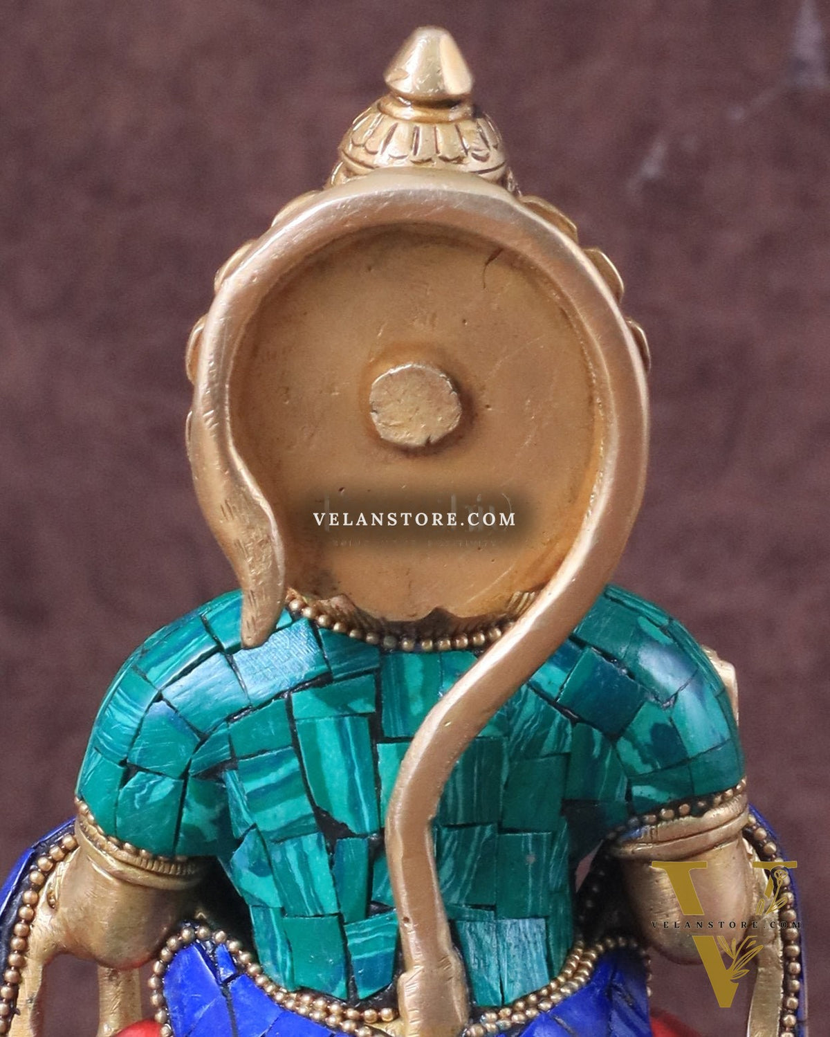 Brass Sitting Lord Hanuman Statue - 6 Inch meenakari