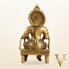 Brass Sitting Lord Hanuman Statue - 6 Inch