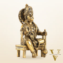 Brass Sitting Lord Hanuman Statue - 6 Inch