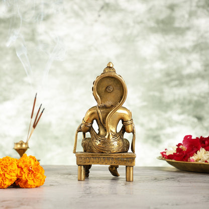 Brass Sitting Lord Hanuman Statue - 6 Inch